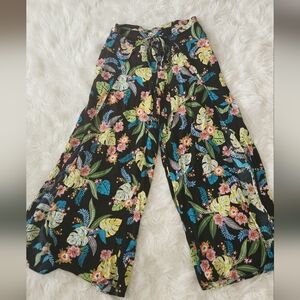 Tropical stretch split wide leg palazzo pants-New Look brand-Large